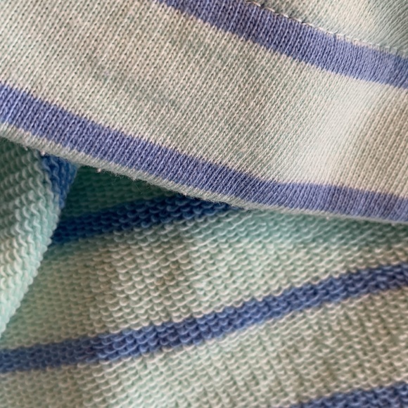 Mint Green Striped Vineyard Vines Cowl Neck Pullover Sweatshirt - Picture 6 of 6